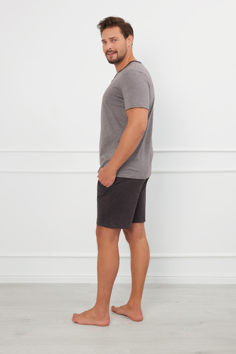 Julius Férfi rövid ujjú pizsama, rövidnadrág Italian Fashion - ¶r.melange/c.melange