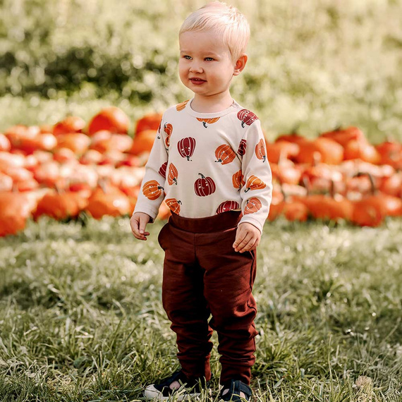 Halloween baba bodysuit Eevi - ekrü, sütőtök, pamut
