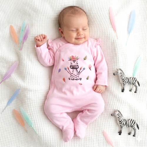 ABN-5539 Nini Happy Animals baba pizsama organikus pamutból - 100% biztonság, nikkelmentes záróelemek, lengyel gyártás