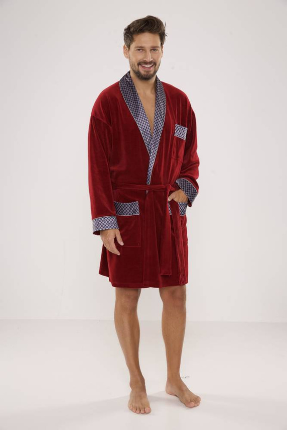 772 Bonjour férfi forex fürdőköpeny - gesztenyebarna színben