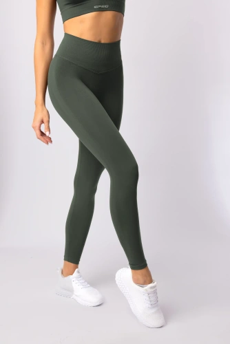 Női leggings SPAIO Flex Innergy 2.0 khaki- varrás nélküli, regenerációs támogatás