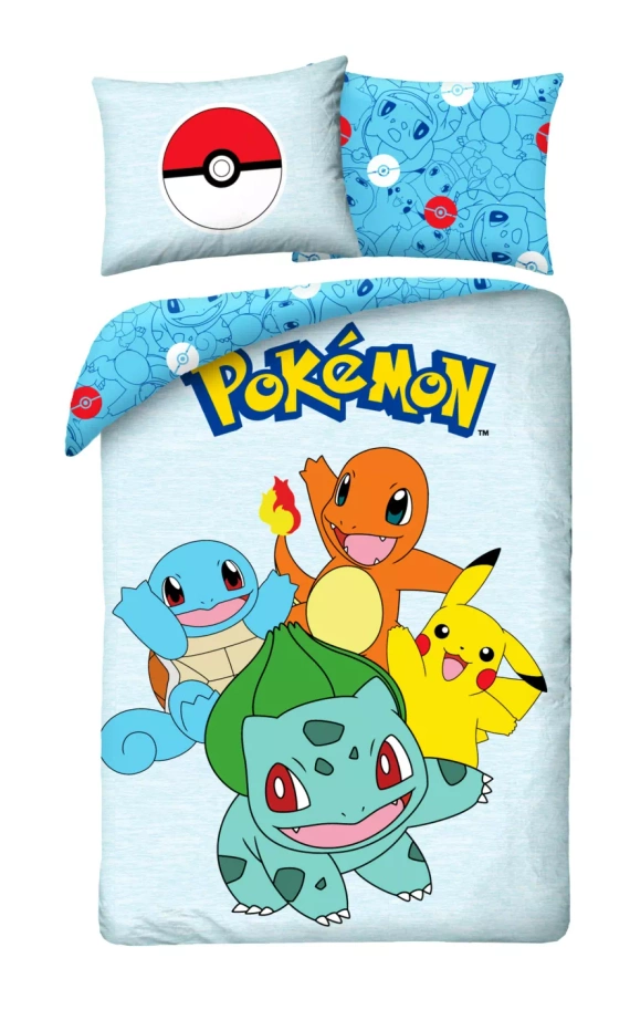 Pokemon Kids 12 pamut ágynemű Halantex - 100% pamut, cipzár, súly 115 g/m²