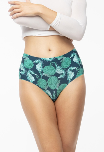 Sea Story Simple Maxi női alsónadrág Julimex- sima, magasított, kényelmes zöld színű