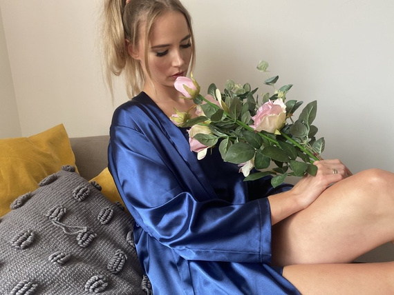 797 Klasszikus női köntös Forex - tengerészkék