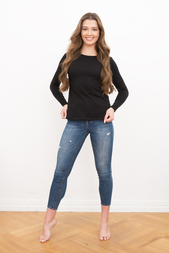 Ibiza blúz női hosszú ujjú olasz divat - fekete