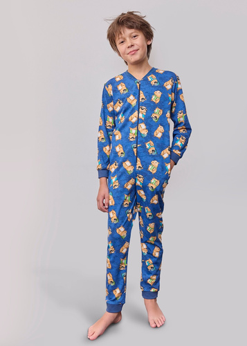 185/183 186/183 Capybara 2 Gyermek Cornette overall - pamut, cipzárral és vidám nyomtatással