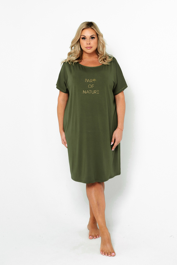 Natura Női hálóing, rövid ujjú Italian Fashion - khaki színű