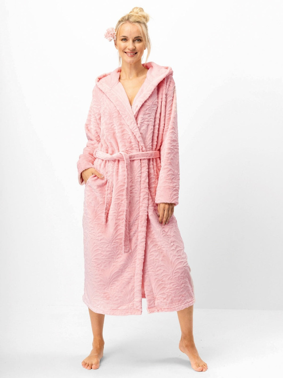 Női fürdőköpeny Key LGL 565 rózsaszín - puha, elegáns Velvet Super Soft