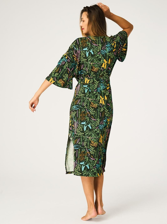 Key LGL 574 Zöld – Női köntös 95% viszkózból, mintás