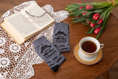 M40D Super Grandpa hosszú zokni olasz divat - grafit