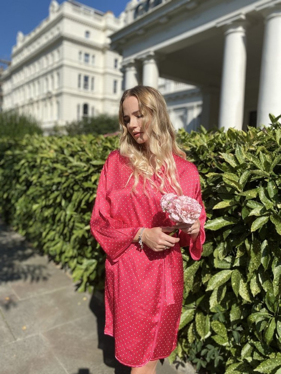 370 Laurine Forex női fürdőköpeny - málna