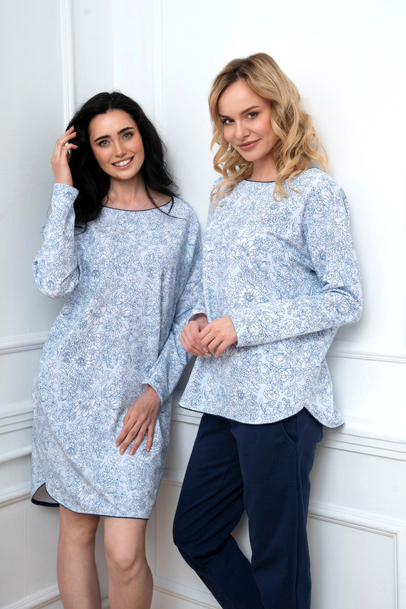 Gracjela hálóing Olasz divat - kék nyomtatás