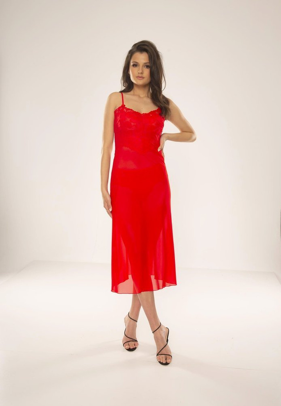 469 Alison Forex pánt nélküli hálóing - piros