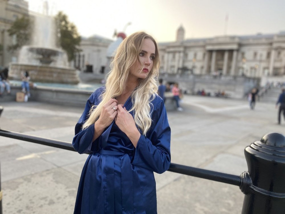 797 Klasszikus női köntös Forex - tengerészkék