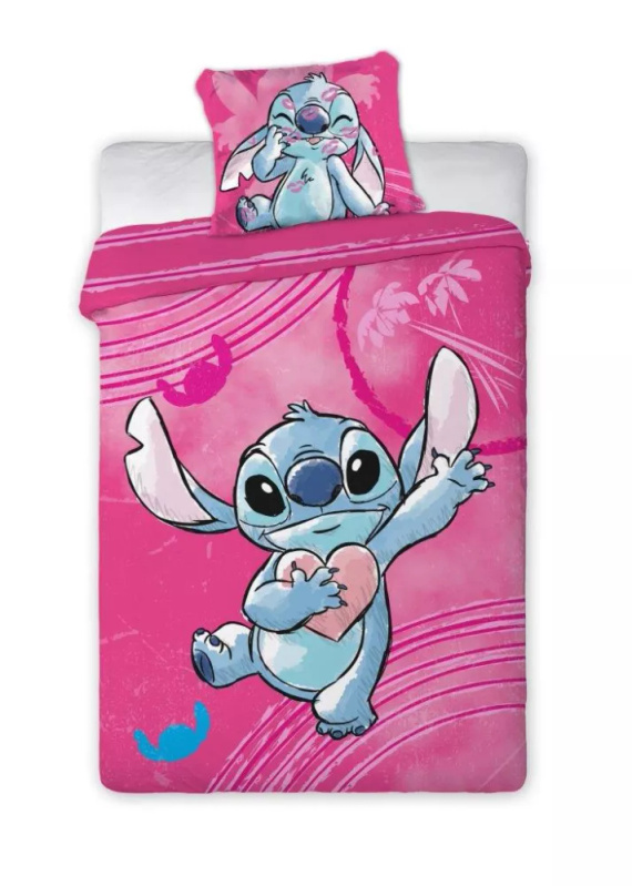 Lilo és Stitch Aranyos pamut ágynemű rózsaszín | Disney | Jerry Fabrics gyermek ágyneműk