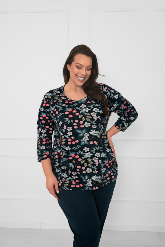 Női pamut pizsama Lucja 3/4-es ujjú és nadrágos olasz divat