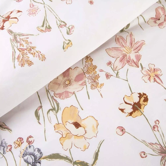 Satynlove szatén ágyneműhuzat 1553/1 100% pamut virágos szett + párnahuzat 70x80