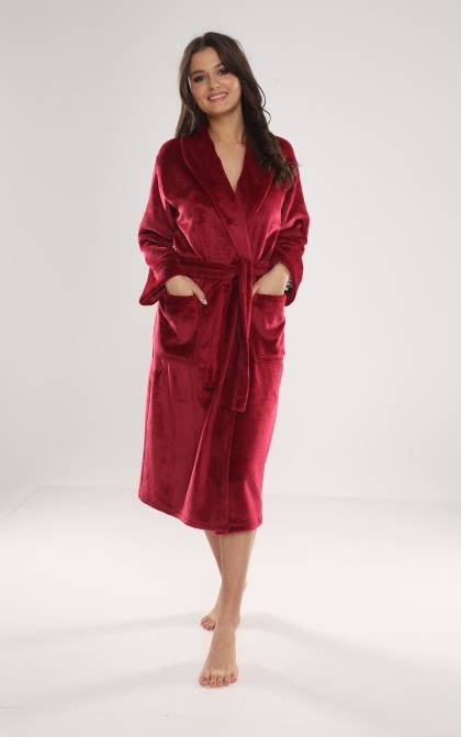 628 Abigail Long Forex női fürdőköpeny - bordó színű