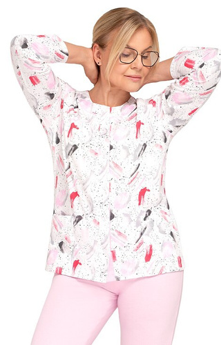 202 Maria III Női pizsama Martel 31 rózsaszín - pamut, kigombolt, hosszú ujjú, hosszú ujjú