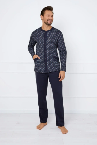 Rajmund Férfi hosszú ujjú pizsama, hosszú nadrág Olasz divat - print/zöld