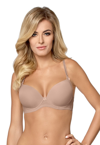 Push-up melltartó Ida Mocca Mefemi by Nipplex - alakformáló, szilikon töltéssel, sima mikroszálas, levehető pántokkal, ideális bármilyen öltözékhez