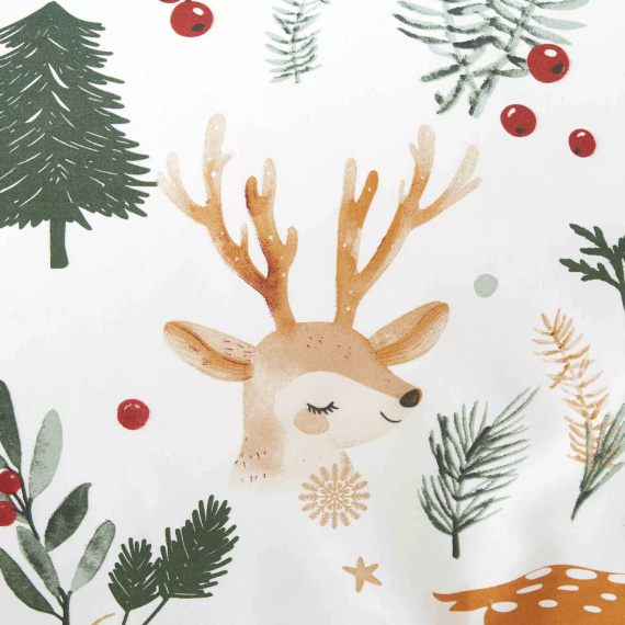 Karácsonyi erdei karácsonyi mikroszatén ágynemű fehér I25 Spod Igły i Nitki - puha, sima és tartós