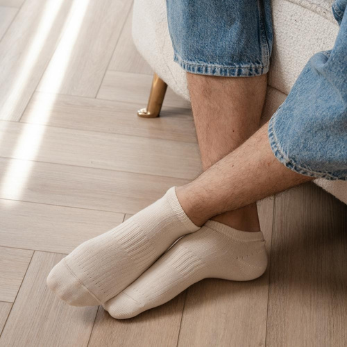 Art.197 Steven natúr zokni - uniszex 100% pamut, varrásmentes