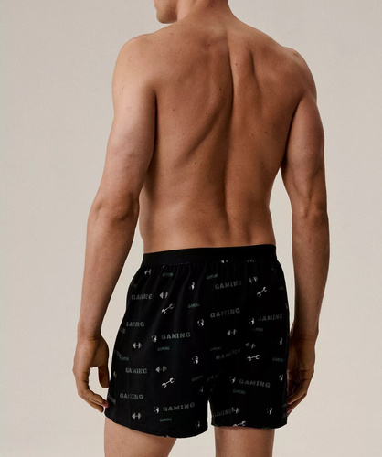 Férfi boxeralsó 2MBX-084/25 Atlantic - pamut, 2 csomag, kényelmes szabás - khaki fekete