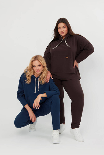 Lagos Női kapucnis pulóver Italian Fashion - barna