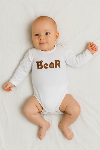 Bear Baby bodysuit Bambarillo ecru | Pamut, sztreccs, kényelmes