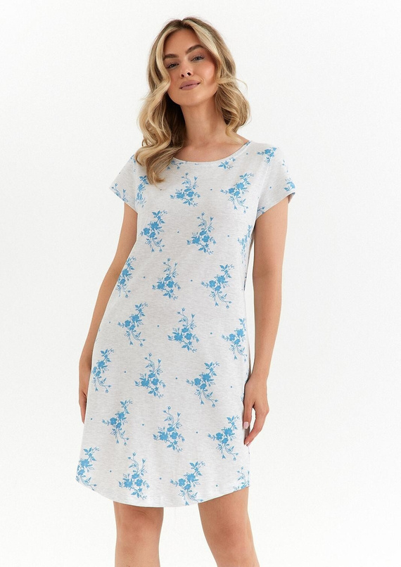 491 Női hálóing Cana könnyű melange pamut rövid ujjú, kényelmes női hálóing