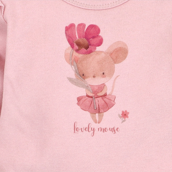 ABN-5541 Nini Happy Animals baba blúz bio pamutból - nikkelmentes varrás, bio, lengyel gyártás