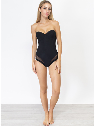 1852 Női Everybody bardot body mikroszálas, párnázott kosarakkal, varrás nélküli Sielei black