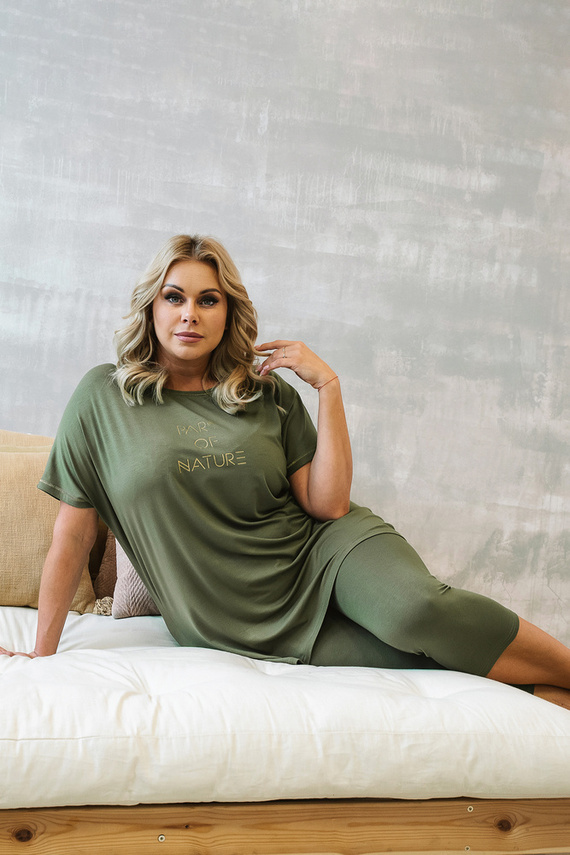 Natura Pizsama Női rövid ujjú, 3/4 nadrágos olasz divat - khaki