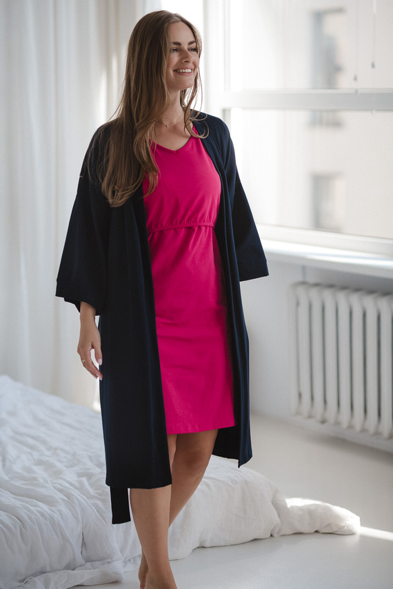 Milk&Love kismama köpeny tengerészkék - pamut elasztánnal, kényelmes, 7/8-as ujjú