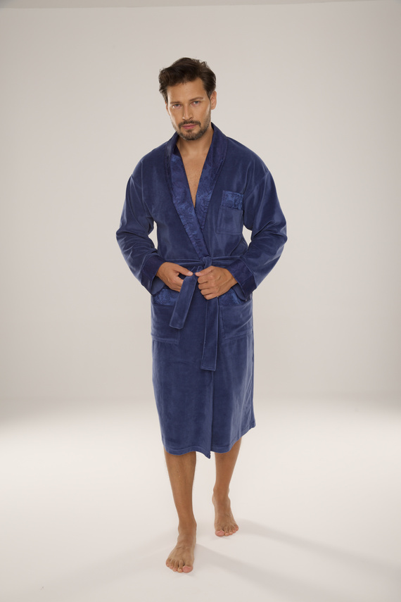 868 Noble férfi velúr fürdőköpeny De Lafense- elegáns, puha, prémium, prémium, farmernadrág