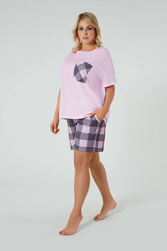 Kayo Női rövid ujjú pizsama, rövidnadrág Italian Fashion - rózsaszín/print