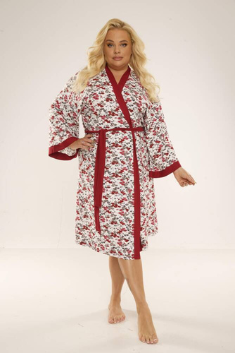 468/473 Mia Női köntös Plus Size Forex - bordóbarna színű