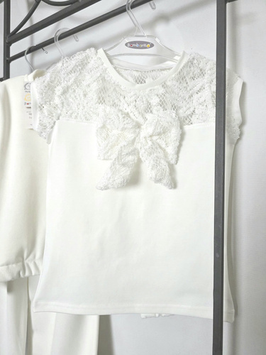 Kislány blúz Eliza Bambarillo csipke masni elegáns