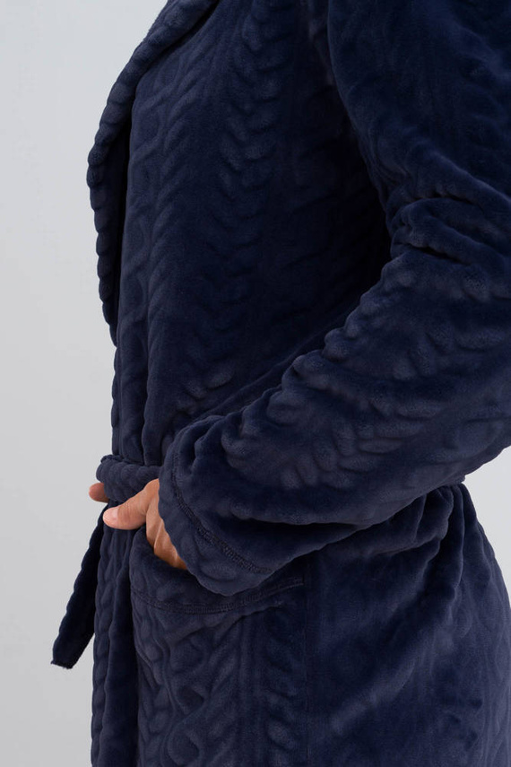 Zygmunt Férfi fürdőköpeny kapucnival Italian Fashion - tengerészkék