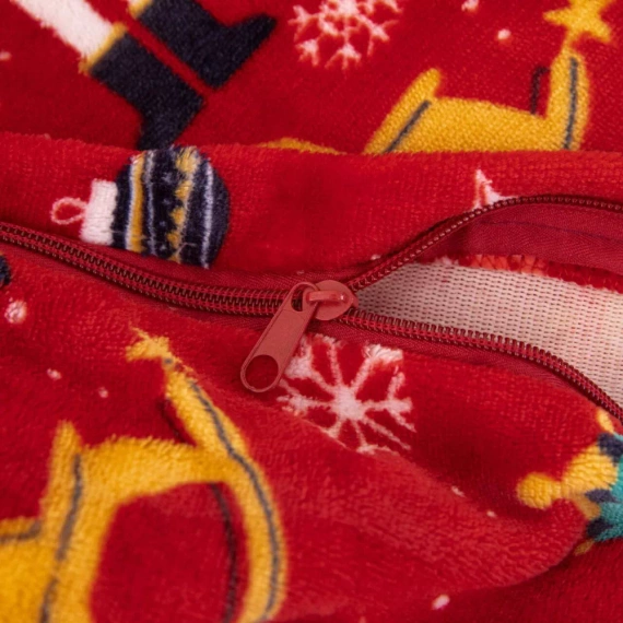 Merry Cozy Christmas piros mackó ágynemű Spod Igły i Nitki- 210gsm plüss mikroszálas plüss