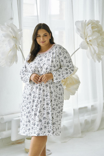 Martina 3467 Taro hálóing fehér- pamut, hosszú ujjú, nőies szabás és kényelem