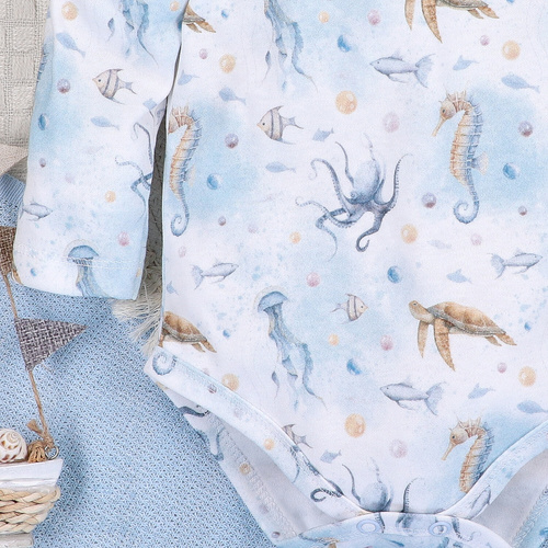 ABN-5445 Sea Of Joy organikus pamut body Nini - organikus pamut, hosszú ujjú, hosszú ujjú