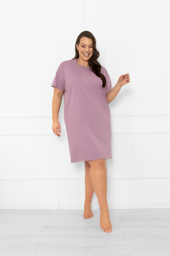 Női hálóing Ksara - rövid ujjú, pamut Italian Fashion - heather