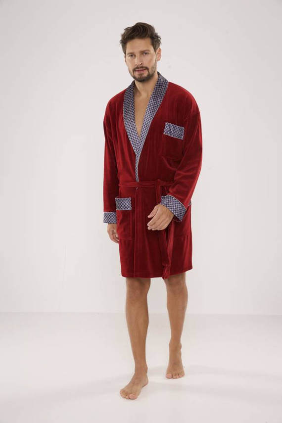 772 Bonjour férfi forex fürdőköpeny - gesztenyebarna színben