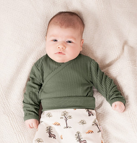 218096 Yogi Bear baba bodysuit Nicol - pamut, hosszú ujjú, bordás, bordázott