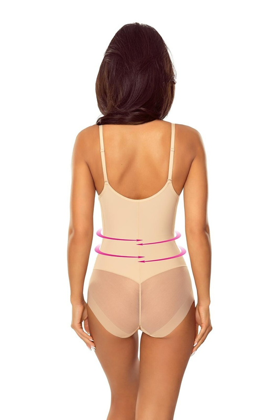 Body 7006 Ofelia Lapinee bézs alakformáló body melltartó alatt, testformázó hatással