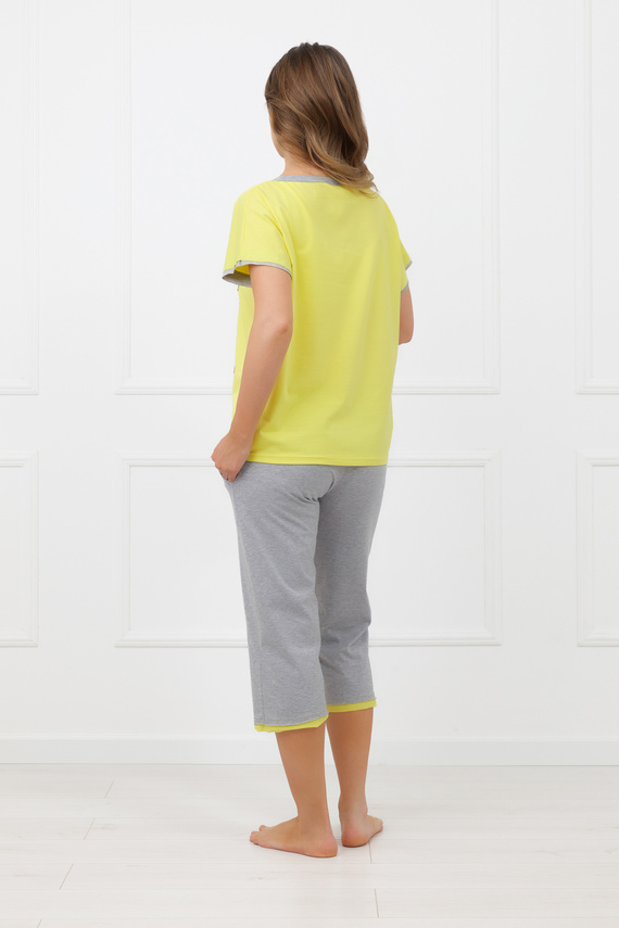 Sabrina Italian Fashion női pizsama 100% pamut – rövid ujj, 3/4 nadrág