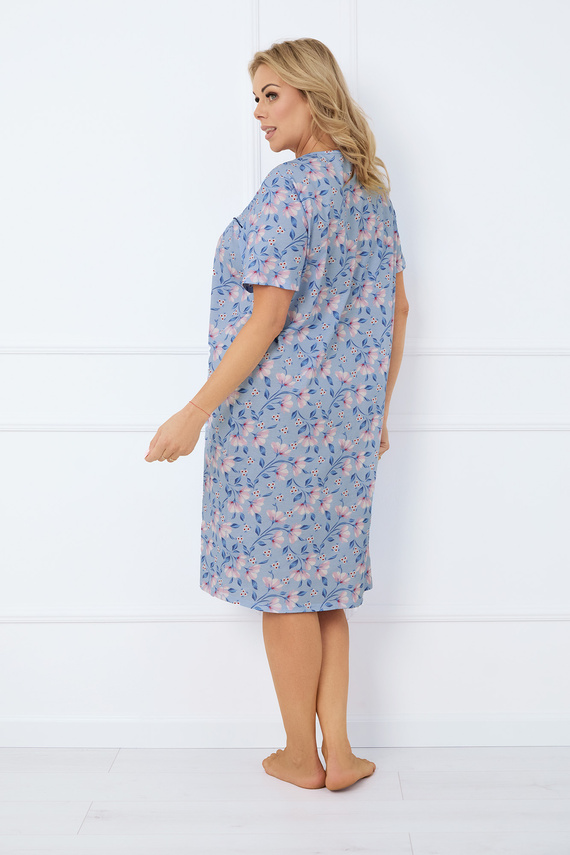 Facelia kigombolt hálóing, rövid ujjú olasz divat - print