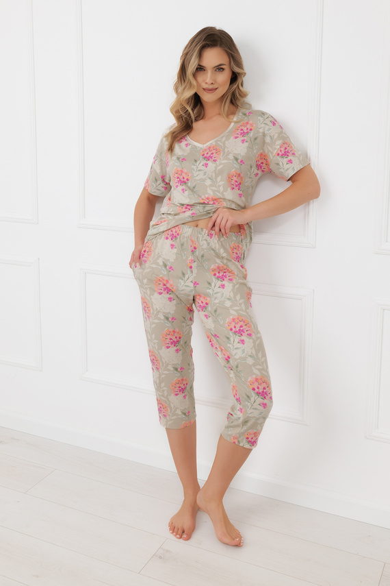 Női pizsama Harmonia Italian Fashion rövid ujjú nadrág 3/4 viszkózból